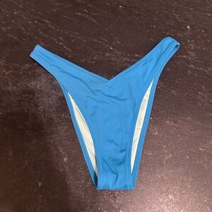Victoria’s Secret blue high leg bikini bottom with v front